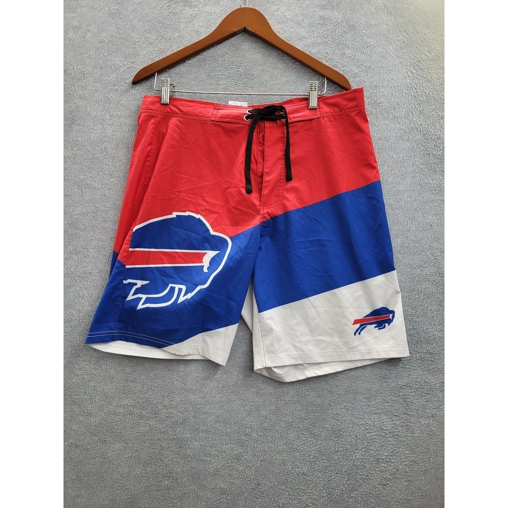 Buffalo Bills Men Shorts 34 Red FOCO Swimwear Colorblock Team Logo Board Shorts